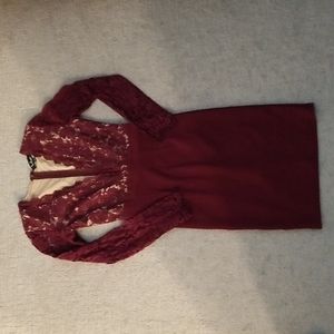 Lulus red sheer dress